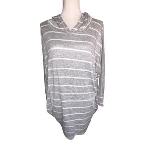 Market & Spruce Karlotta Women’s Size M Striped Hooded Dolman Oversized Knit Top